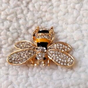 Gold and Black Bee Brooch
